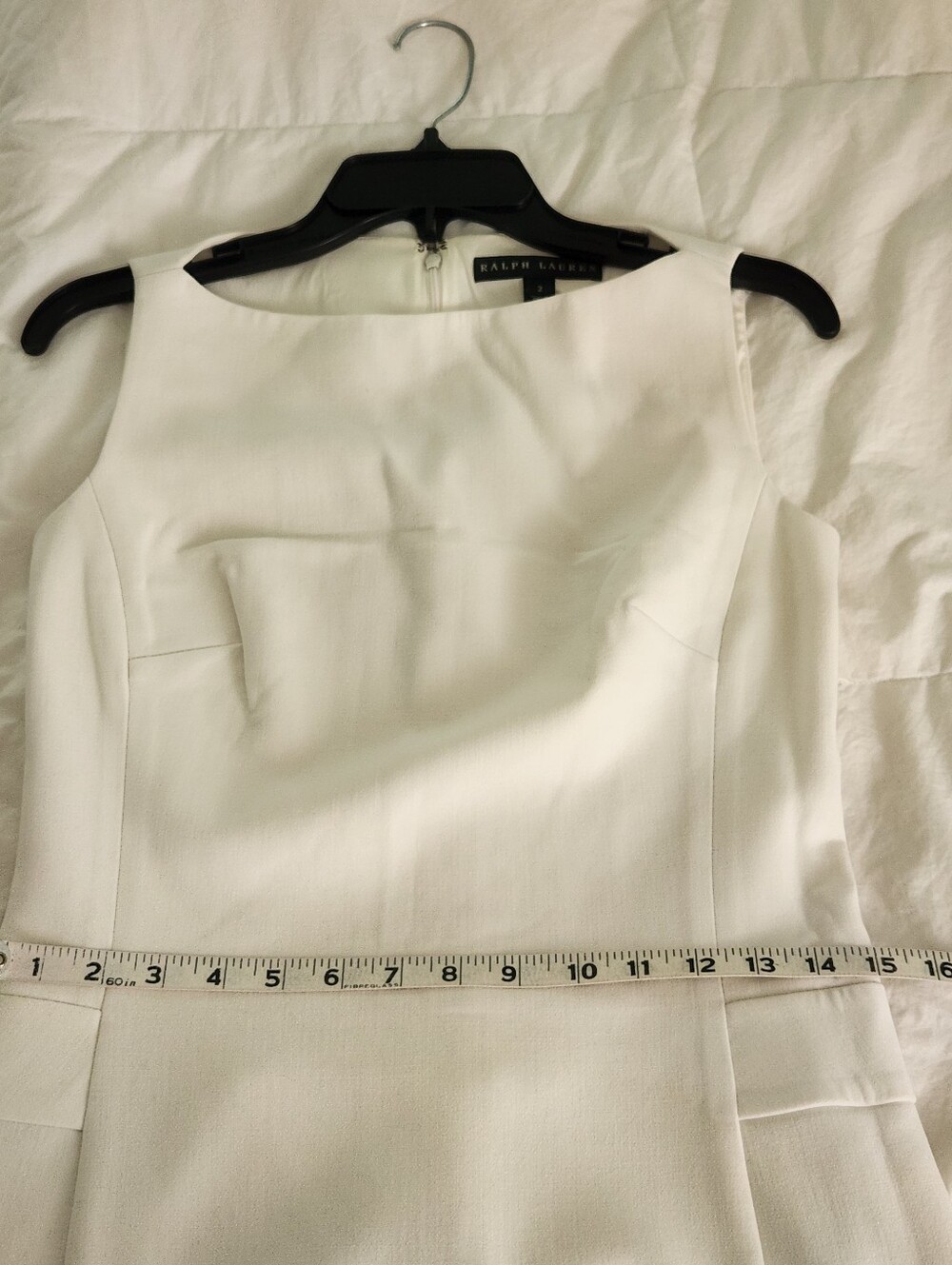 Ralph Lauren Black Label Wool Shift Dress White Ivory Size 2 - Picture 8 of 10